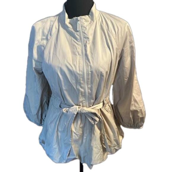 Banana Republic Blandine 3/4 Sleeve Bubble Hem Tie-Waist Parka Jacket – Size M - Picture 1 of 10